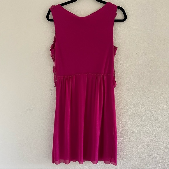 Vintage Vivienne Tam Women’s Fuchsia Pink Mesh Floral Shift Dress Size Medium - Picture 7 of 8